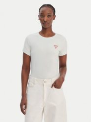 Guess T-Shirt W2YI44 J1314 Zielony Regular Fit. Zielone t-shirty damskie Guess, l, z aplikacjami, z bawełny, bez kołnierzyka. Za 129.99 zł.