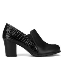 Półbuty Clara Barson. Czarne czółenka damskie Clara Barson, bez wzorów, bez obcasa, na obcasie. Za 119.99 zł.