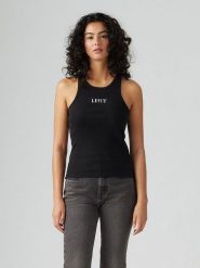 Levi's Top w kolorze czarnym rozmiar: L. Czarne koszulki sportowe damskie Levi's, l, bez wzorów, z bawełny, bez ramiączek. Za 44.45 zł.