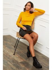 Soft Cashmere Golf w kolorze żółtym rozmiar: 34/36. Żółte golfy damskie Soft Cashmere, bez wzorów, z kaszmiru, bez ramiączek. Za 108.99 zł.