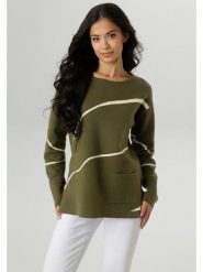 Aniston Sweter w kolorze khaki rozmiar: 44. Brązowe swetry klasyczne damskie Aniston, bez kołnierzyka. Za 65.99 zł.