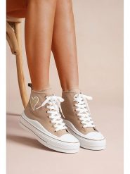 Foreverfolie Sneakersy w kolorze beżowym rozmiar: 39. Brązowe obuwie sportowe damskie Foreverfolie, za kostkę, bez zapięcia. Za 114.17 zł.
