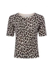 Marie Lund Damska koszulka z dzianiny Kobiety beżowy|brązowy wzorzysty, XXL. Brązowe koszulki damskie Marie Lund, xxl, bez wzorów, z dzianiny, bez kołnierzyka, bez ramiączek. Za 159.95 zł.