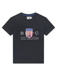 Beverly Hills Polo Club T-Shirt P-SS26B-TS414011 Granatowy Regular Fit. Niebieskie t-shirty i koszulki chłopięce Beverly Hills Polo Club, bez wzorów, z bawełny, bez kołnierzyka, bez ramiączek. Za 129.99 zł.