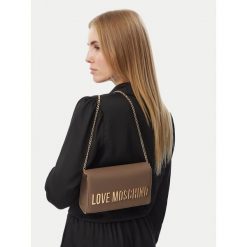 Torebka LOVE MOSCHINO. Brązowe torebki wieczorowe damskie Love Moschino, bez wzorów, bez dodatków. Za 699.99 zł.