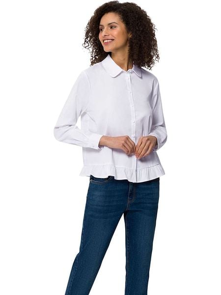 Heine Bluzka w kolorze białym rozmiar: 48. Białe bluzki damskie Heine, bez wzorów, z bawełny, bez kołnierzyka, bez ramiączek. Za 79.21 zł.