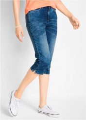 Dżinsy Straight, mid waist, ze stretchem. Niebieskie jeansy damskie bonprix. Za 97.99 zł.