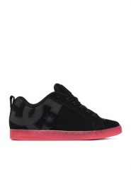 DC Shoes Sneakersy EO-COURT GRAFFIK LE DC02894001 Czarny. Czarne obuwie sportowe damskie DC Shoes, z nubiku, bez zapięcia. Za 289.99 zł.
