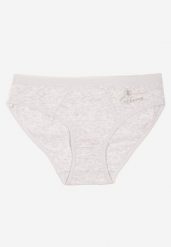 Jasnoszare Bawełniane Majtki w Stylu Fig Talivira. Szare figi Born2be, bez wzorów, z bawełny. Za 4.99 zł.