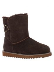 NICEBAY Skórzane botki zimowe "Blackbird" w kolorze brązowym rozmiar: 36. Brązowe botki damskie NICEBAY, na zimę, z materiału, bez obcasa, bez zapięcia. Za 210.32 zł.