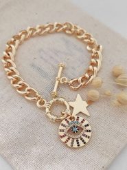 Atelier MIU Pozłacana bransoletka z elementami ozdobnymi rozmiar: onesize. Żółte bransoletki damskie atelier MIU, pozłacane. Za 45.95 zł.