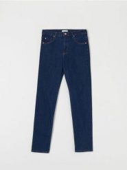 Jeansy straight mid waist - niebieski. Niebieskie jeansy damskie Sinsay. W wyprzedaży za 42.99 zł.