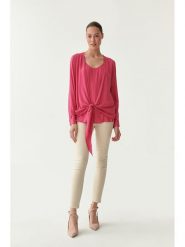 TATUUM Bluzka w kolorze różowym rozmiar: 42. Różowe bluzki damskie TATUUM, bez wzorów, z wiskozy, bez kołnierzyka, bez ramiączek. Za 95.69 zł.