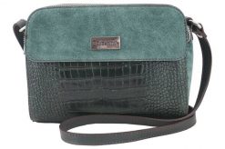 Stylowa torebka crossbody trzykomorowa - Zielona ciemna. Zielone torebki klasyczne damskie Barberinis, ze skóry, duże, zamszowe, bez dodatków. Za 266.99 zł.