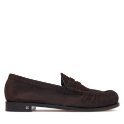 Lordsy Max Mara. Brązowe półbuty damskie Max Mara, bez wzorów, bez obcasa, bez zapięcia. Za 2,764.00 zł.