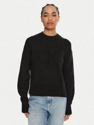 Calvin Klein Jeans Sweter J20J224224 Czarny Regular Fit. Czarne swetry klasyczne damskie Calvin Klein Jeans, s, z bawełny, bez kołnierzyka. Za 309.99 zł.