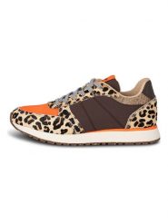 WODEN Skórzane sneakersy "Ronja Cowhair" w kolorze brązowym rozmiar: 40. Brązowe obuwie sportowe damskie Woden, z materiału, bez zapięcia. Za 289.88 zł.