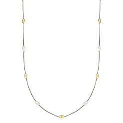 Yokoamii Naszyjnik z pozlacanego mosiadzu z Perla (synth.) Naszyjniki 1 ct Damski. Białe naszyjniki damskie Yokoamii, z perłą, pozłacane. Za 189.99 zł.