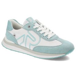 Niebieskie Sneakersy Rieker Modne Obuwie Damskie. Białe obuwie sportowe damskie Rieker, na wiosnę, bez zapięcia. Za 429.00 zł.