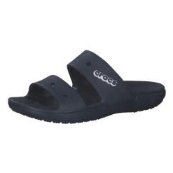 Klapki Dla Dorosłych Crocs Classic Sandal. Niebieskie klapki damskie Crocs, bez wzorów, z materiału, bez obcasa, bez zapięcia. Za 118.99 zł.