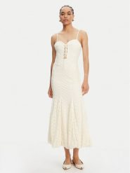 BARDOT Sukienka koktajlowa Delaney 59928DB Beżowy Regular Fit. Brązowe sukienki damskie Bardot, bez wzorów, z bawełny, wizytowe, bez ramiączek. Za 689.99 zł.