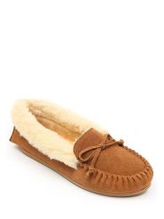 ISLAND BOOT Skórzane mokasyny "Maelle" w kolorze jasnobrązowym rozmiar: 37. Brązowe mokasyny damskie Island Boot, z materiału, bez obcasa. Za 130.99 zł.