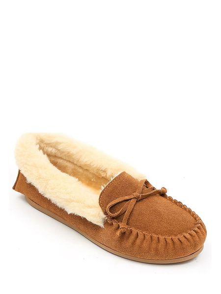 ISLAND BOOT Skórzane mokasyny "Maelle" w kolorze jasnobrązowym rozmiar: 40. Brązowe mokasyny damskie Island Boot, z materiału, bez obcasa. Za 130.99 zł.