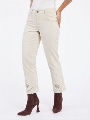 Orsay Dżinsy - Slim fit - w kolorze kremowym rozmiar: 38. Brązowe jeansy damskie Orsay. Za 118.56 zł.