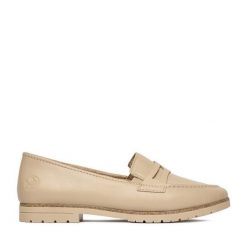 Lordsy Rieker. Brązowe półbuty damskie Rieker, bez wzorów, bez obcasa, bez zapięcia. Za 349.99 zł.