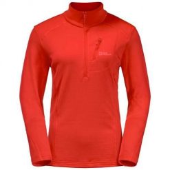Bluza sportowa damska Jack Wolfskin Kolbenberg. Czerwone bluzy damskie Jack Wolfskin, m, bez wzorów, bez kaptura. Za 273.95 zł.
