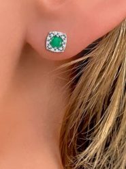 OR Carats Złote kolczyki-wkrętki z kamieniami szlachetnymi rozmiar: onesize. Szare kolczyki damskie OR Carats, z szmaragdem, złote. Za 739.99 zł.