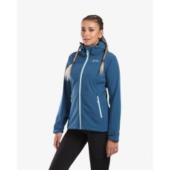 Damska kurtka softshell Kilpi RAVIA-W. Niebieskie kurtki sportowe damskie Kilpi, xs, bez wzorów, z softshellu, bez kaptura. Za 318.77 zł.