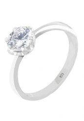 Elli Damski zaręczynowy klasyczny z kryształem cyrkonii w srebrze próby 925 Sterling Silver Pierścionki 1 ct. Szare pierścionki damskie Elli, z cyrkonią, srebrne. Za 190.39 zł.