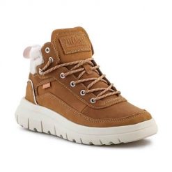 Buty do chodzenia damskie Palladium Pallaflex Cuff. Brązowe obuwie sportowe damskie Palladium, z materiału, bez zapięcia, trekkingowe. Za 741.00 zł.