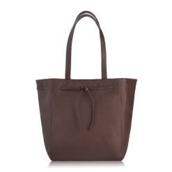 Shopperka skórzana PAOLO PERUZZI IN-64-BR brązowa. Brązowe shopper bag PAOLO PERUZZI, bez wzorów, z materiału, na ramię, bez dodatków. Za 259.99 zł.