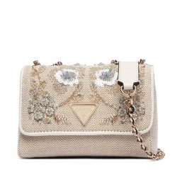 Torebka Guess. Brązowe listonoszki damskie Guess, z aplikacjami, bez dodatków. Za 544.99 zł.