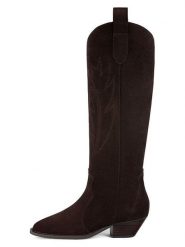 Loft37 Skórzane kowbojki w kolorze brązowym rozmiar: 35. Brązowe kozaki damskie loft37, na zimę, bez obcasa, bez zapięcia. Za 948.99 zł.