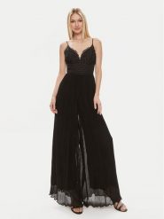 Guess Kombinezon Amiah W4GD46 WFIJ0 Czarny Regular Fit. Czarne sukienki damskie Guess, z aplikacjami, z syntetyku, bez ramiączek. Za 499.99 zł.