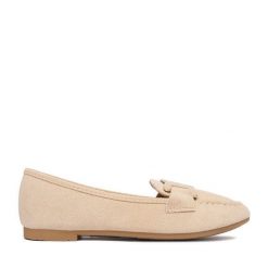 Mokasyny DeeZee. Brązowe mokasyny damskie DeeZee, bez obcasa. Za 79.99 zł.