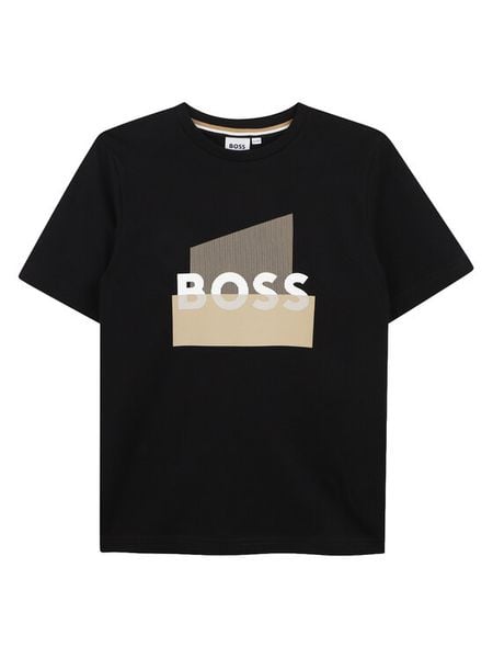 BOSS T-Shirt J52978 D Czarny Regular Fit. Czarne t-shirty i koszulki chłopięce Boss, bez wzorów, z bawełny, bez kołnierzyka, bez ramiączek. Za 170.99 zł.