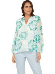 Heine Bluzka w kolorze kremowo-błękitnym rozmiar: 40. Brązowe bluzki damskie Heine, bez wzorów, bez kołnierzyka, bez ramiączek. Za 98.45 zł.