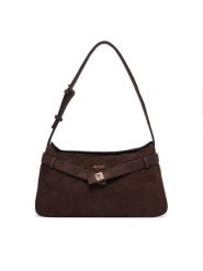 Guess Torebka Ella HWSG97 54180 Brązowy ciemny. Brązowe torebki klasyczne damskie Guess, z materiału, bez dodatków. Za 544.99 zł.