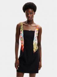 Desigual Sukienka letnia MONSIEUR CHRISTIAN LACROIX Marbella 24SWVW75 Czarny Slim Fit. Czarne sukienki damskie Desigual, bez wzorów, z wiskozy, bez ramiączek. Za 299.99 zł.