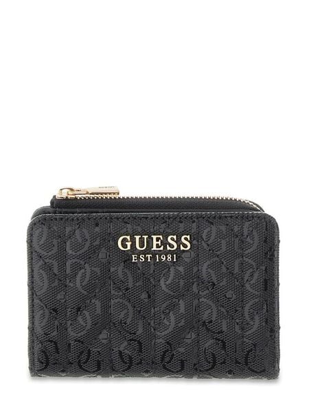 Guess Portfel 183407 Czarny. Czarne portfele damskie Guess, z aplikacjami. Za 264.99 zł.