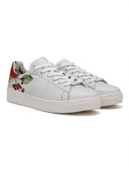 Goby Skórzane sneakersy w kolorze biało-czerwono-zielonym rozmiar: 41. Białe obuwie sportowe damskie Goby, bez zapięcia. Za 272.31 zł.