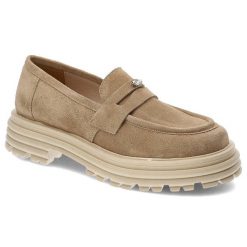 Beżowe Półbuty Karino Modne Skórzane Buty Damskie. Brązowe półbuty damskie Karino, bez wzorów, ze skóry, bez obcasa, bez zapięcia. Za 429.00 zł.