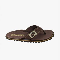 Japonki GUMBIES ISLANDER FLIP-FLOPS UNISEX. Brązowe klapki damskie Gumbies, bez wzorów, bez obcasa, bez zapięcia. Za 94.99 zł.