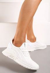 Białe Sznurowane Buty Sportowe na Grubszej Podeszwie Unamarie. Białe obuwie sportowe casual damskie Born2be, z jeansu. Za 49.99 zł.