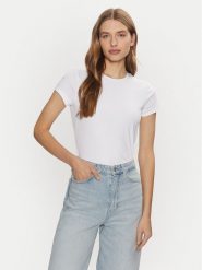 Calvin Klein T-Shirt K20K208049 Biały Slim Fit. Białe t-shirty damskie Calvin Klein, l, bez wzorów, z bawełny, bez kołnierzyka. Za 129.99 zł.