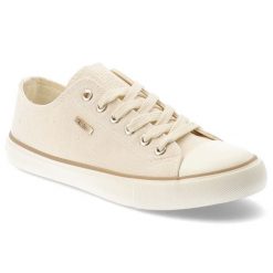 Trampki damskie Big Star, tekstylna cholewka sznurowany fason klasyczna gumowa podeszwa okrągły nosek minimalistyczny design, beżowe, TT274773. Brązowe trampki damskie Big Star, bez wzorów, z gumy, bez zapięcia. Za 116.90 zł.